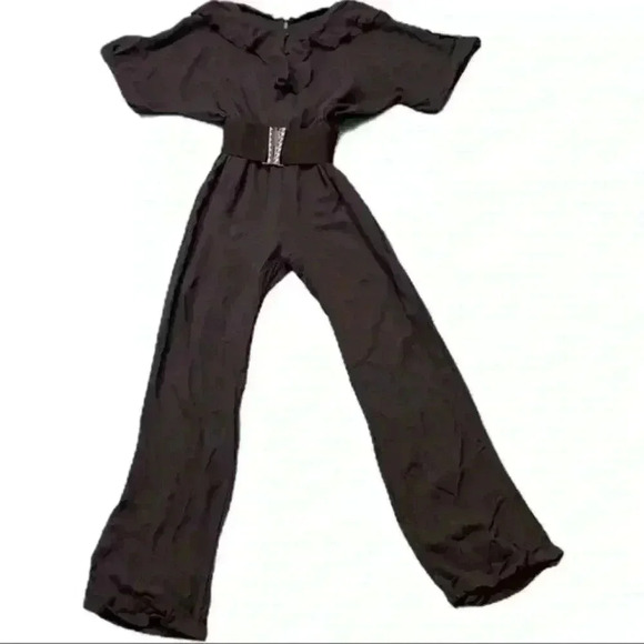 Lucy Paris Pants - 🆕NWT Lucy Paris brown jumpsuit w/ belt & r…